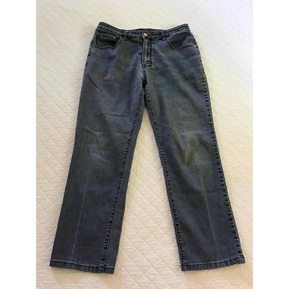 Armani Jeans Mens Blue Med Wash Straight Leg Denim Pants Size 36Wx26L Stretch